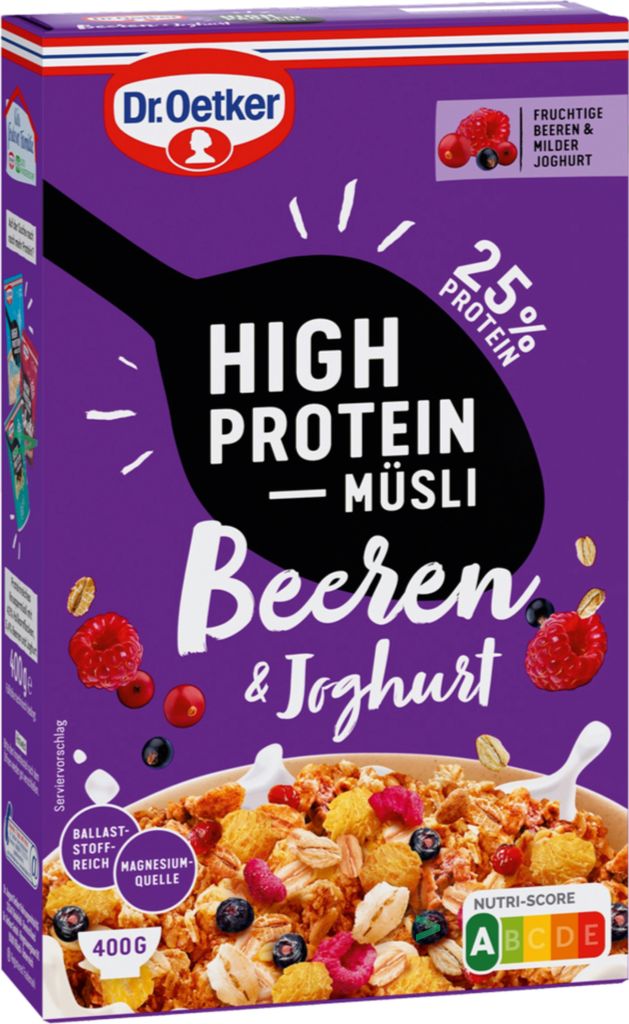 Dr. Oetker Müsli s vysokým obsahem bílkovin Berries & Obrázek produktu 