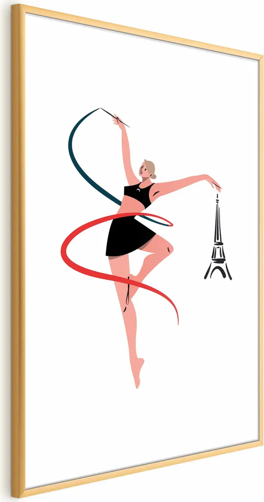 Poster Ginnastica Artistica 60x90 con Cornice Dorata | Arredo Sportivo