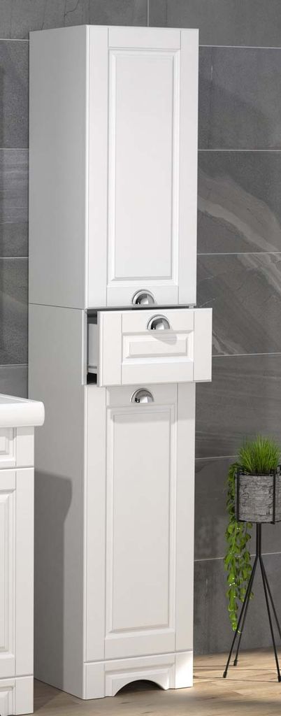 VCM Holz Badezimmerschrank | Badmöbel | Badschrank | Badezimmer | Landhaus Hochschrank | Maße ca. H. 180 x B. 35 x T. 32 cm - Casalo
