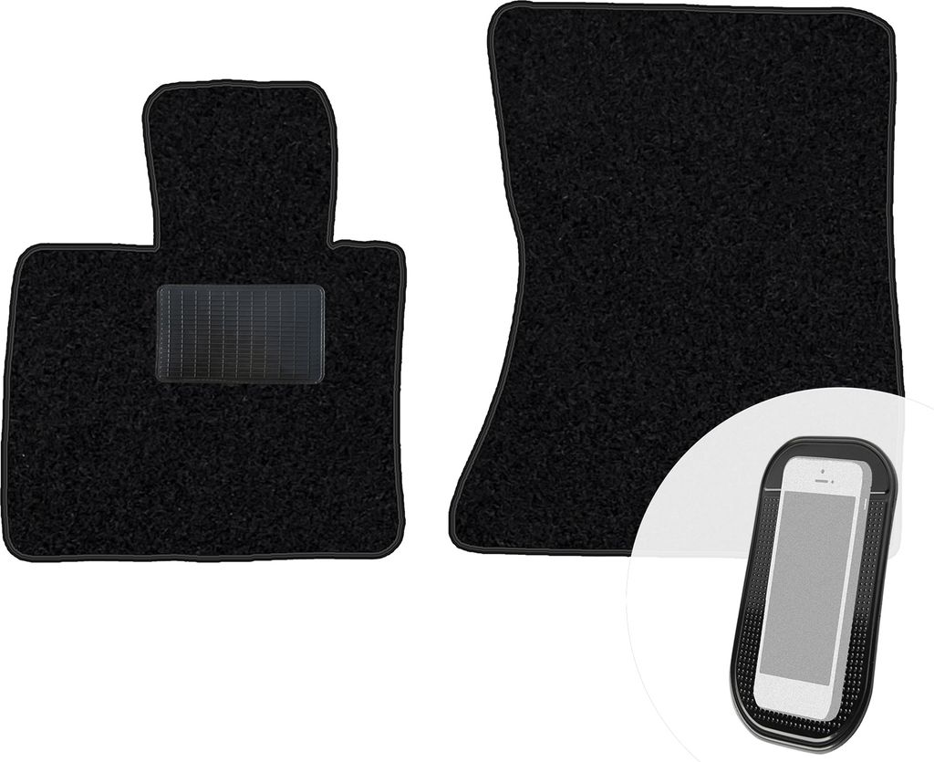 moto-MOLTICO Vorne Fußmatten Auto Velours Autoteppiche Schwarz Automatten Set 2-teilig passend für BMW X5 II E70 X6 E71