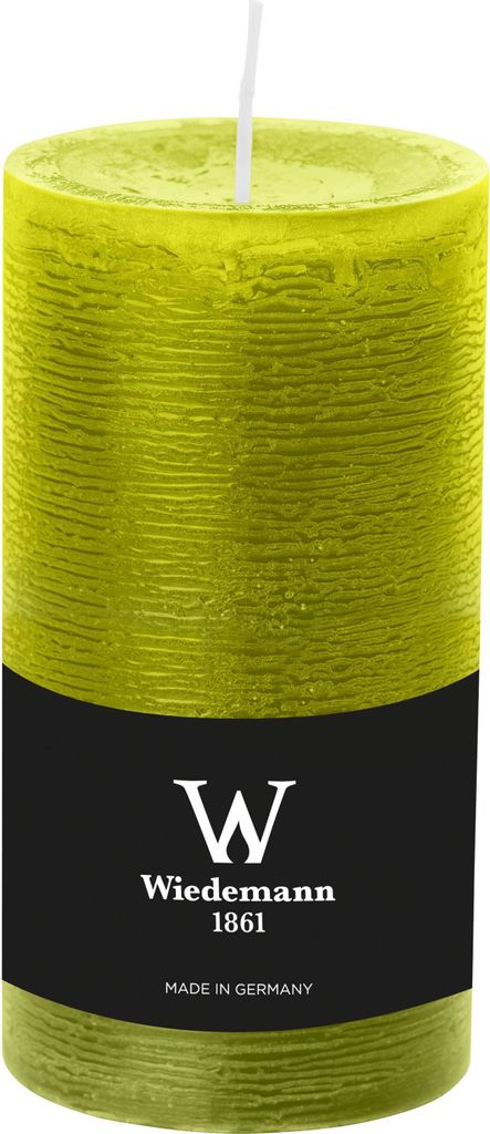 INNA-Glas Votivkerze Aurora, apfelgrün, 19cm, Ø 9,8cm, 155h - Germany - Stumpenkerze