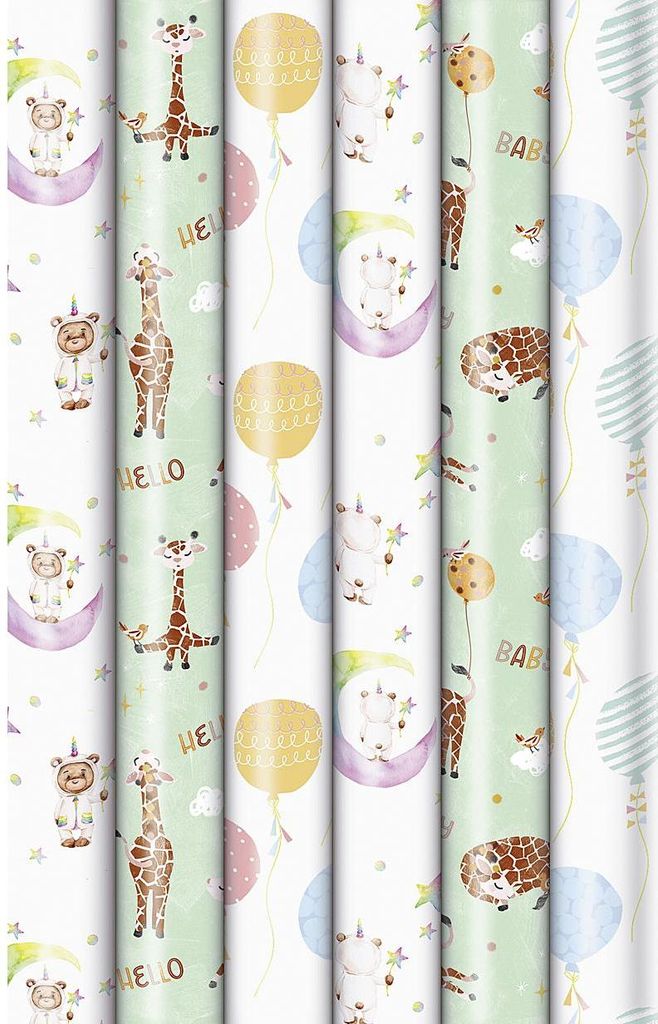 ZOEWIE Geschenkpapier Baby 200 x 70 cm 20 Stück Image du produit 