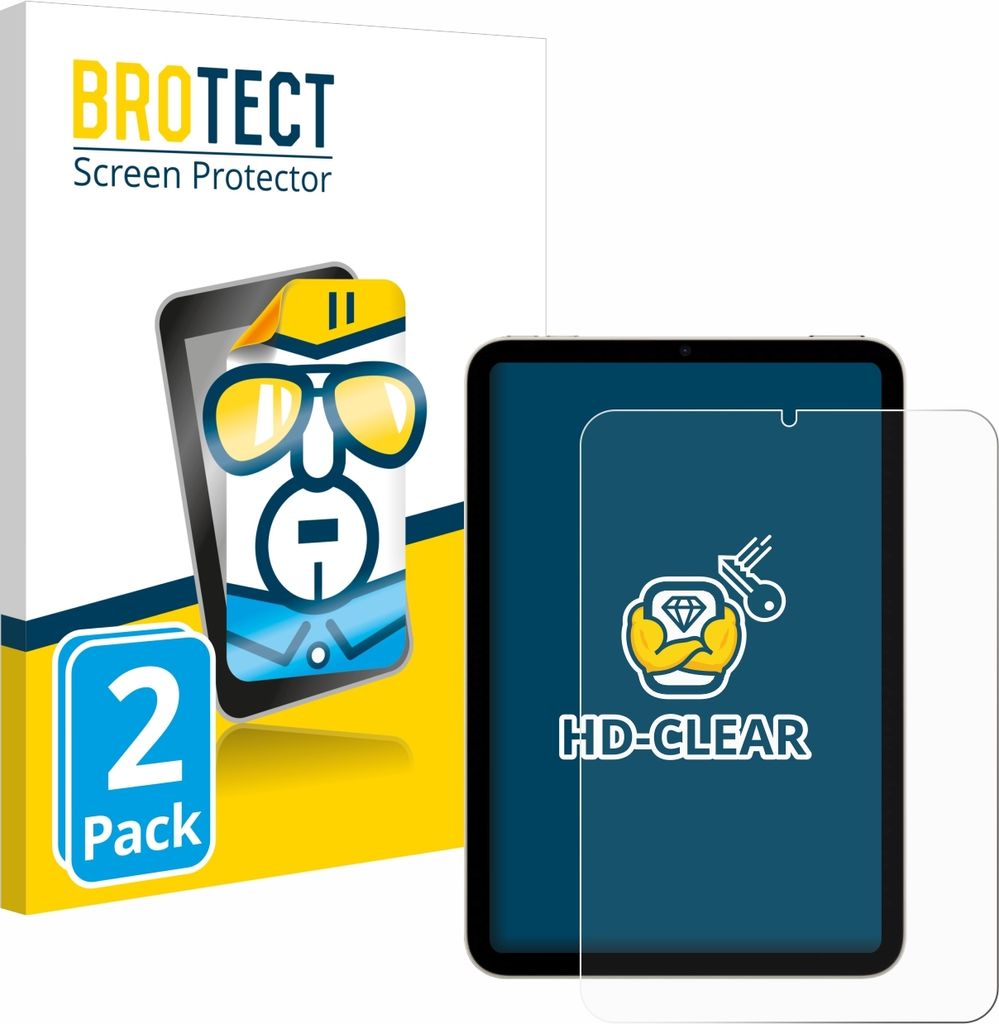 2x Für Apple iPad Mini 7 WiFi 2024 Schutzfolie BROTECT Displayschutz Display Schutz Folie Klar Transparent