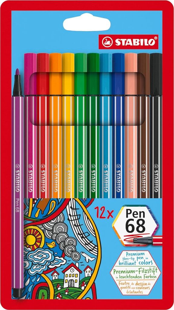 Flamastry premium - STABILO Pen 68 - opakowanie 12 sztuk - Zdjęcie produktu 