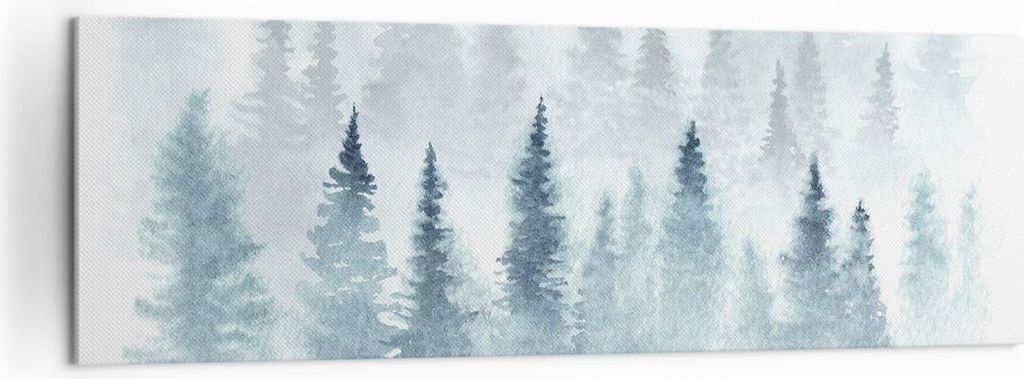 Bild auf Leinwand - Leinwandbild - Bäume Wald Natur - 160x50cm - Wand Bild - Wanddeko - Wandbilder - Leinwanddruck - Bilder - Kunstdruck - Wanddek...
