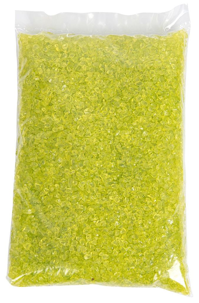 Glasgranulat, Glassplitt 2-4 mm apfelgrün 1 Kg (1 Kg = Produktbild 