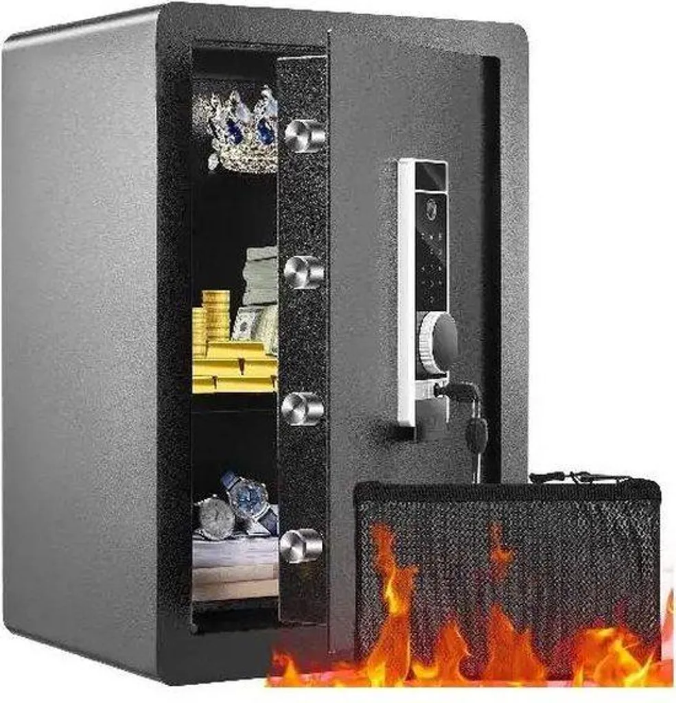 Coffre-fort ignifuge 62 litres avec alarme et fixation murale incluse