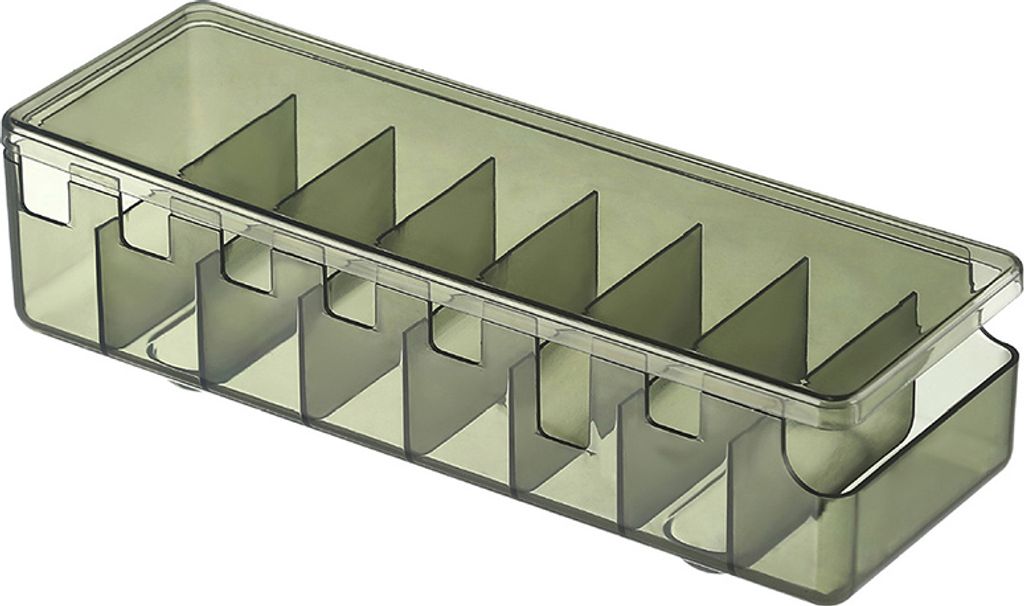 Kabel-Organizer Box 2 Stück – 8 Fächer, 14 Kabelbinder, Transparent, Stapelbar