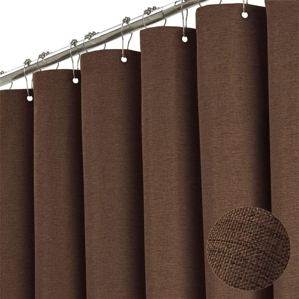 Leinenstoff Duschvorhang - 240x200cm - wasserdicht und Produktbild 