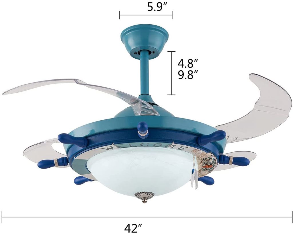 Modern Deckenventilator mit Beleuchtung Fan LED Licht Dimmbar mit Fernbedienung 
