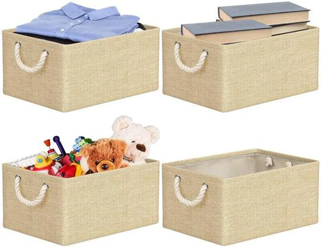 Boîte de rangement multifonctionnelle avec armature métal et coton