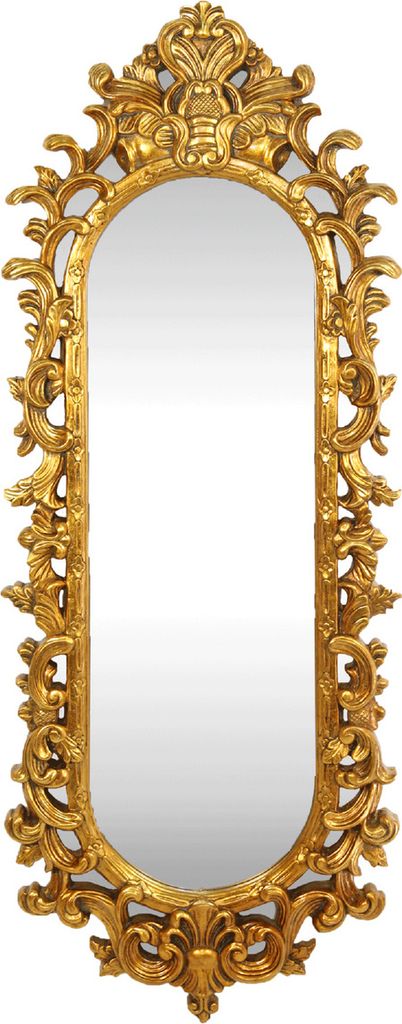 Casa Padrino Barock Wandspiegel Gold 55 x H. 125 cm - Handgefertigter Garderoben Spiegel - Edel & Prunkvoll