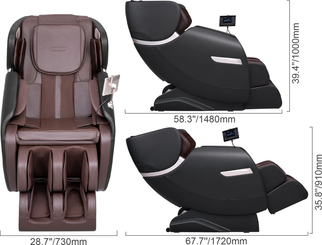 VEVOR-Massagesessel – Ganzkörper-Schwerelosigkeitssessel Produktbild 8