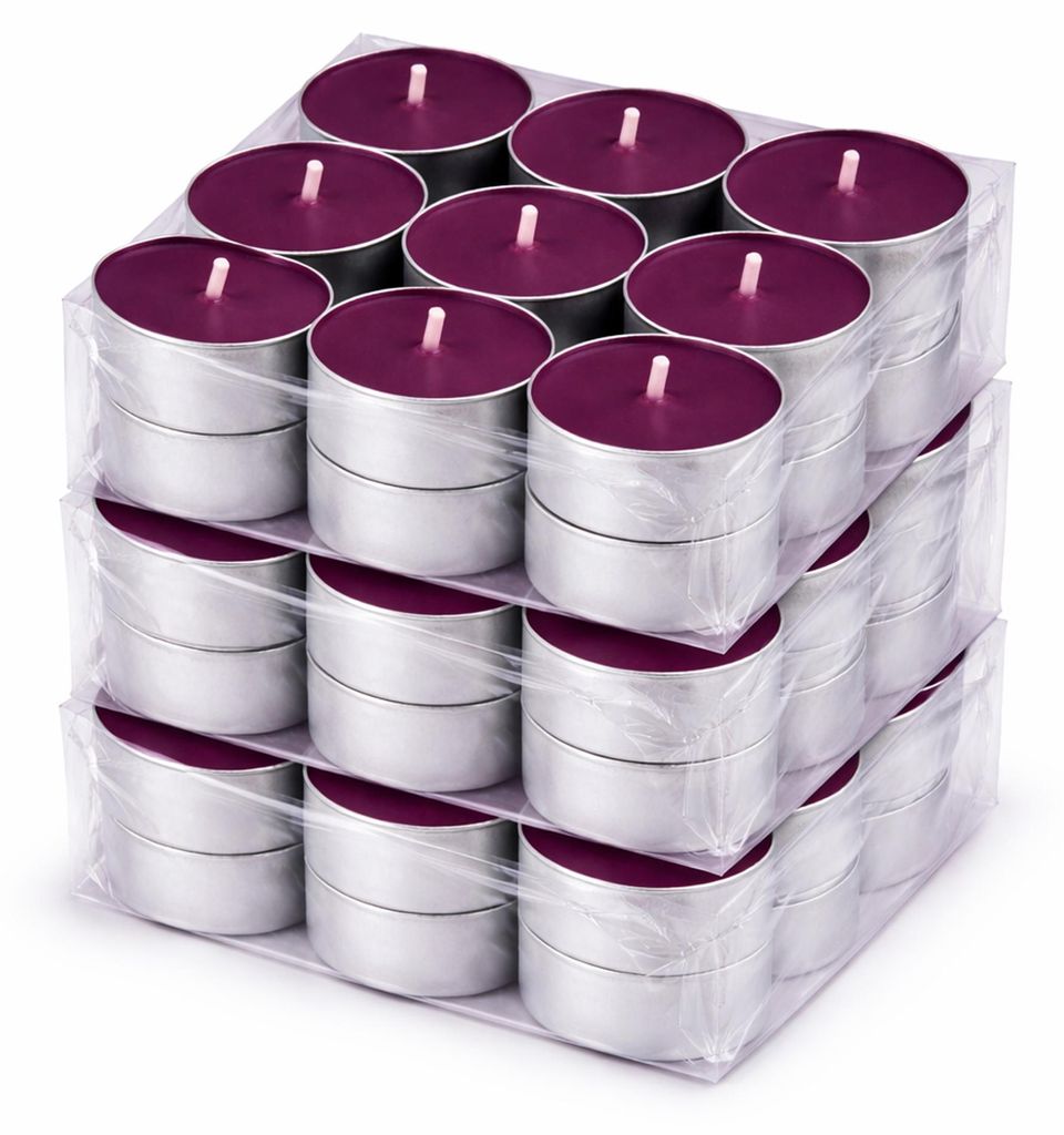 Duft-Teelichter 54er Pack – Duft Brombeere, ca. 4 Stunden Produktbild 