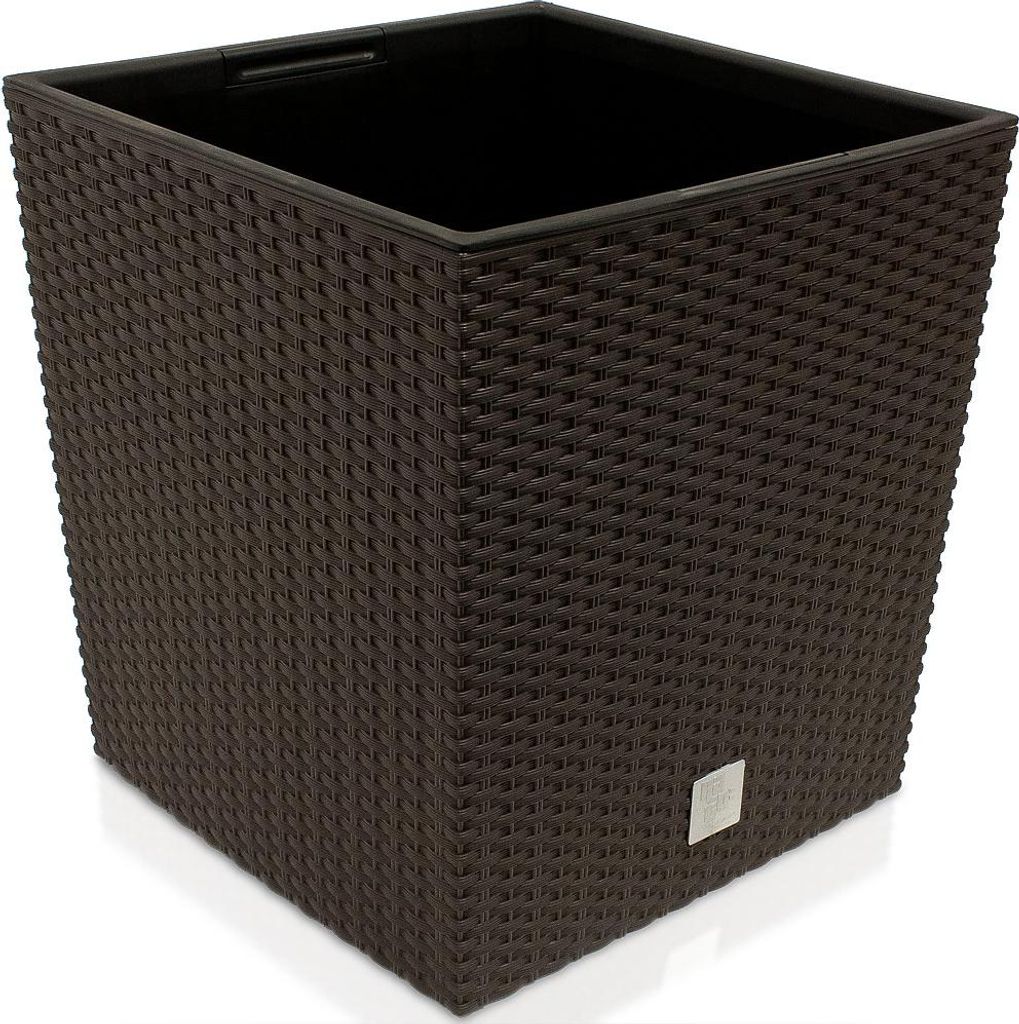 Bac à fleurs Anthracite 64 L aspect polyrotin Pot de fleurs Image du produit 