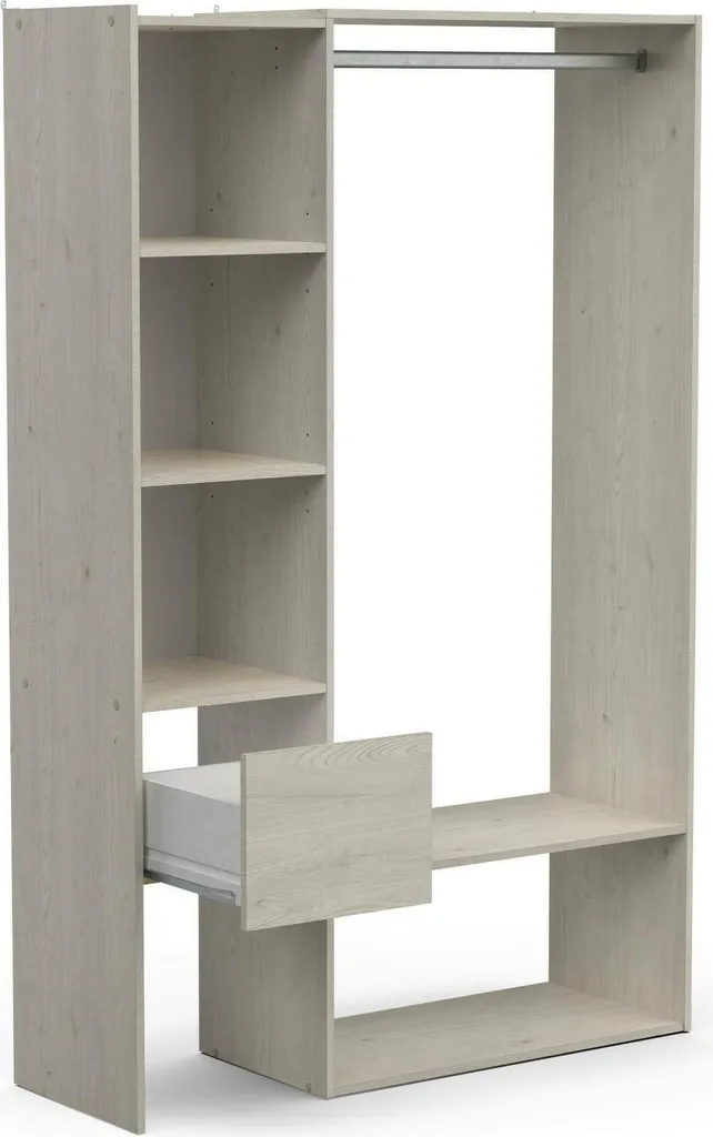 Armoire Gain de Place 119 cm Tsuruhime Chêne Brun : Fini le Désordre