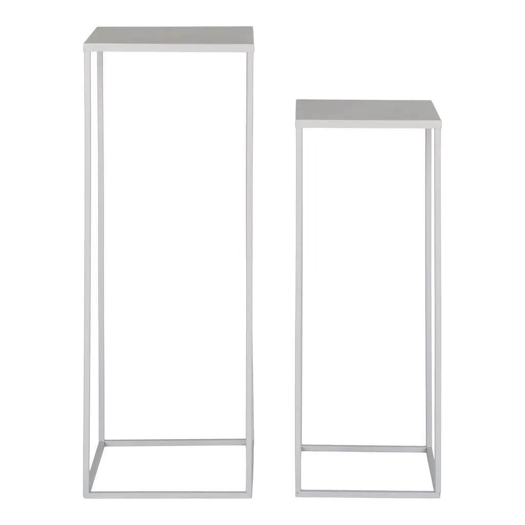 Beja supports pour fleurs lot de 2 pièces gris en métal pour jardin