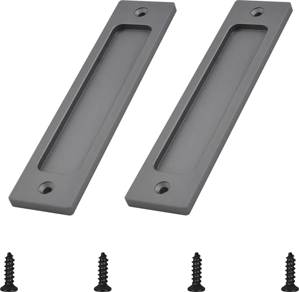 Allecto Premium Poignée de porte coulissante en acier gris mat 2 pièces