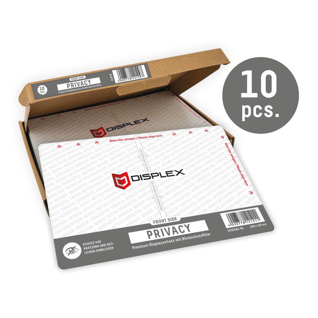 Displex Bildschirmschutz - 10 Stück - für 17,8 cm (7 Zoll) LCD