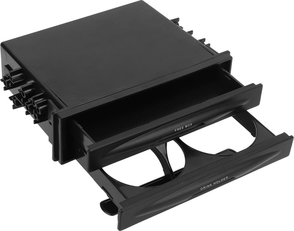 2 In 1 Auto Radio Storage Box Multi Purpose ABS Universal 1Din Layer Black Cup Halter zum Sammeln von Gegenständen
