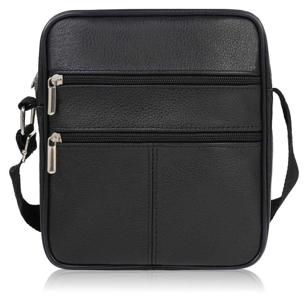 Herren Leder Umhängetasche Postbag schwarz Abruzzo ABR-43
