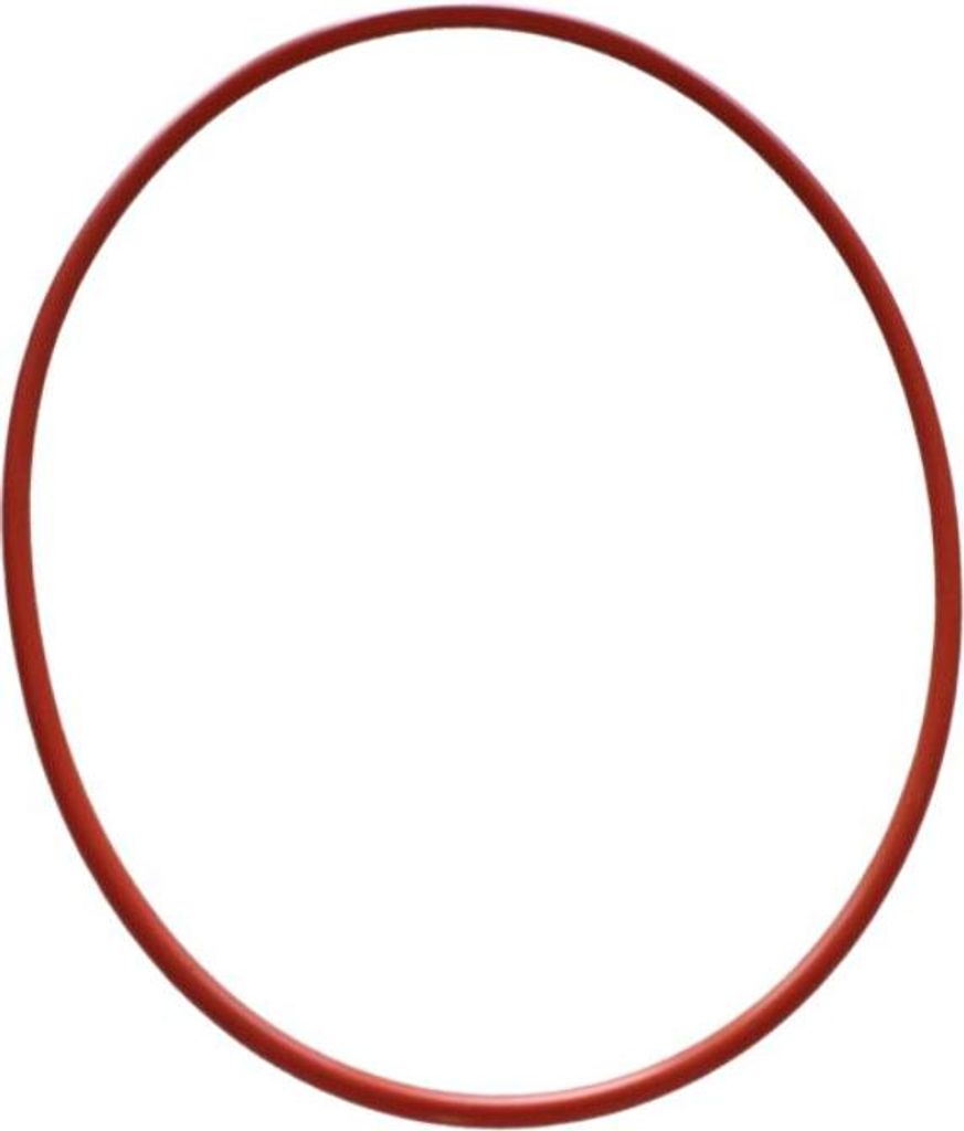 A red O-ring gasket on a white background.