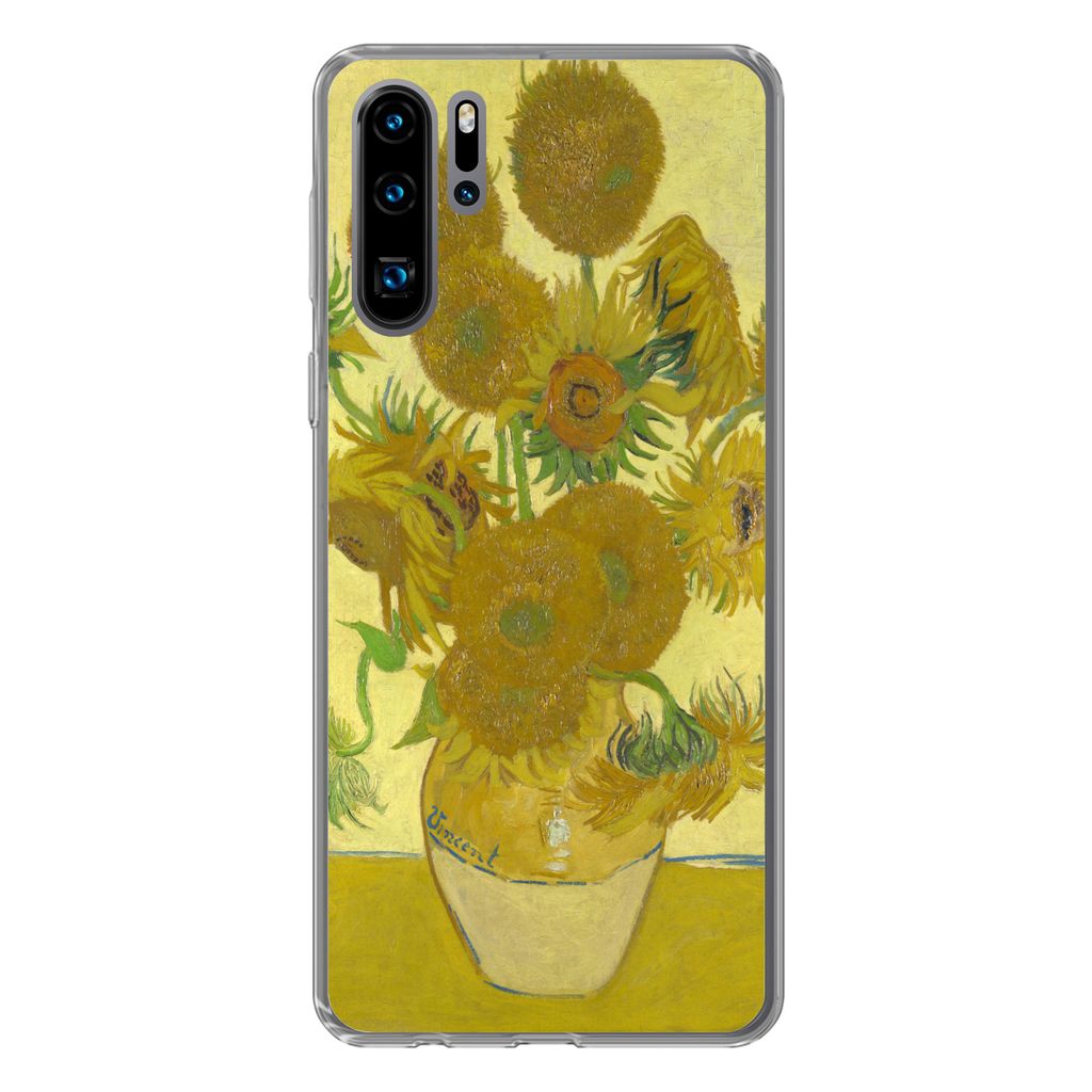 MuchoWow Handyhülle Schutzhülle Hülle für Huawei P30 Pro Sonnenblumen - Vincent van Gogh Silikon Softcase Handy Hülle - Schutzdeckel
