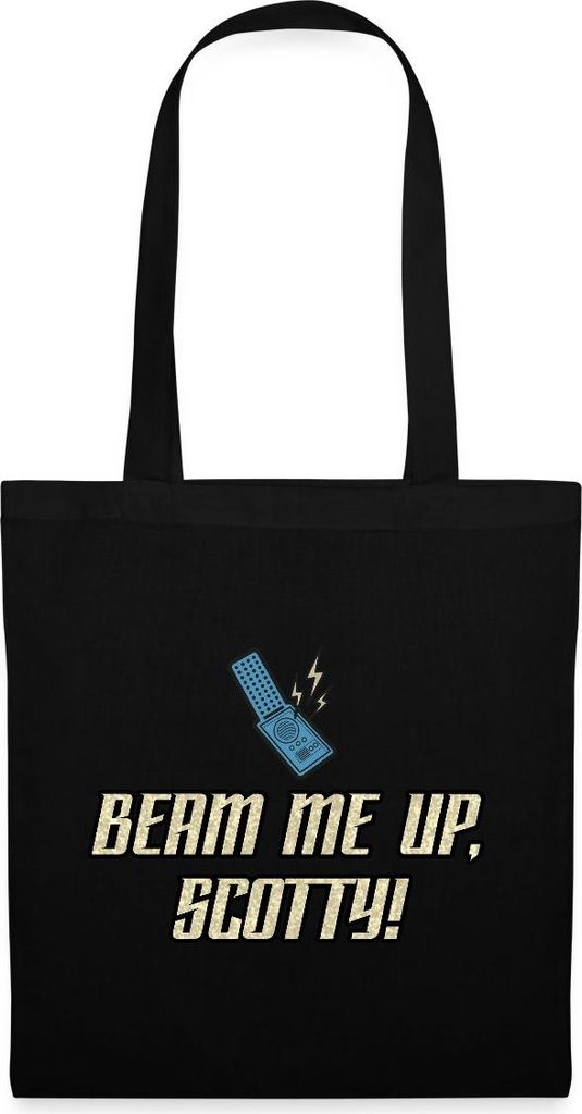 Spreadshirt Star Trek The Original Series Beam Me Up, Scotty Stoffbeutel, One size, Schwarz