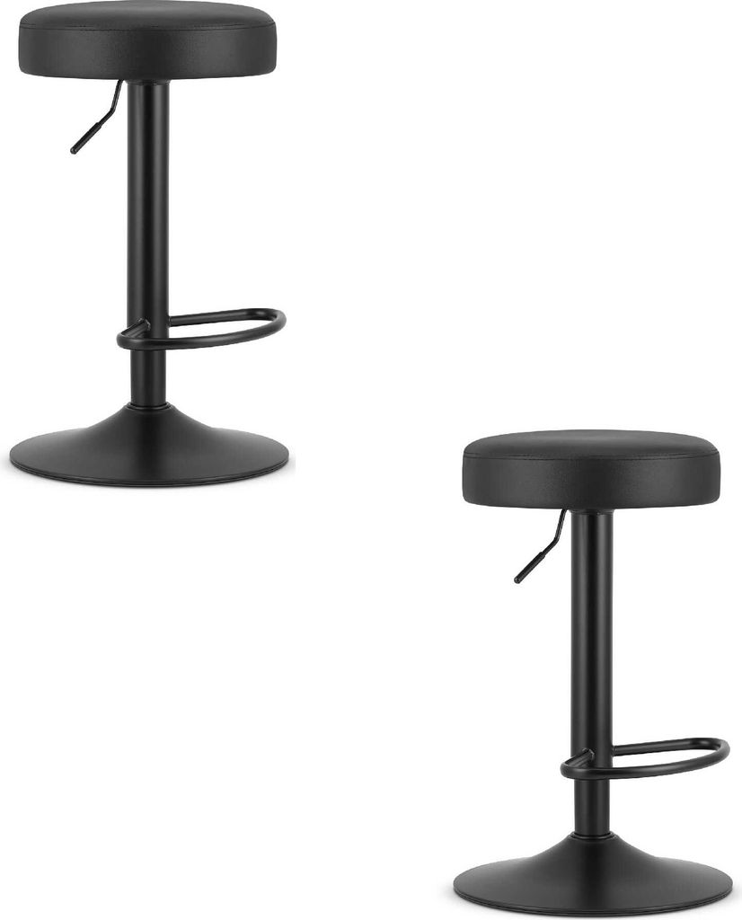 Hocker ROJST - eco leather black / base black x 2 Image du produit 