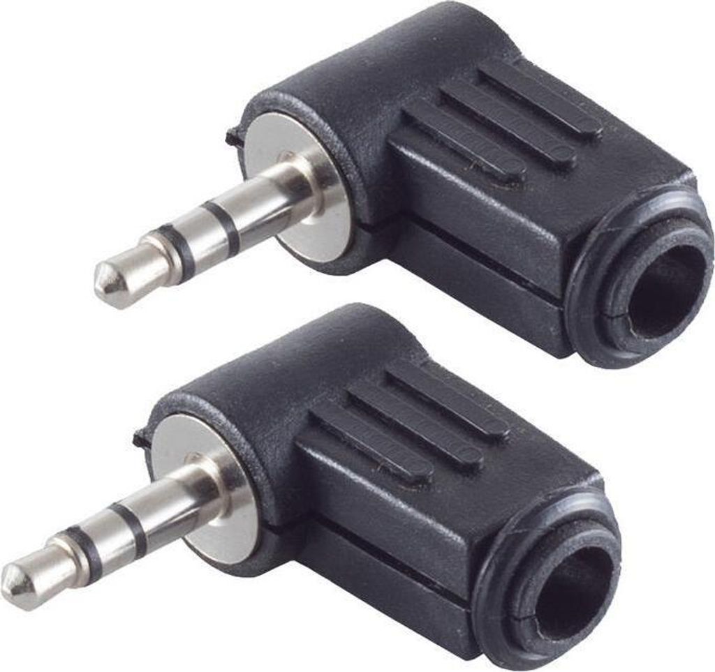 shiverpeaks BS51200-W2, 3.5 mm, Schwarz, Männlich, Abgewinkelt, 2 Stück(e)