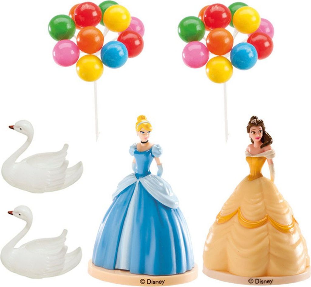 Prinzessinnen-Kuchenfigur, Schwäne und Luftballons Produktbild 1