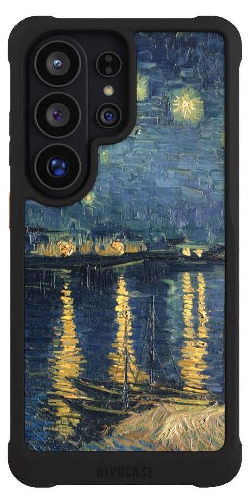 NIVOCASE Hülle für Samsung Galaxy S26 Ultra Stoßfeste Handyhülle NIVOmax Case Schwarz Kunst Malerei