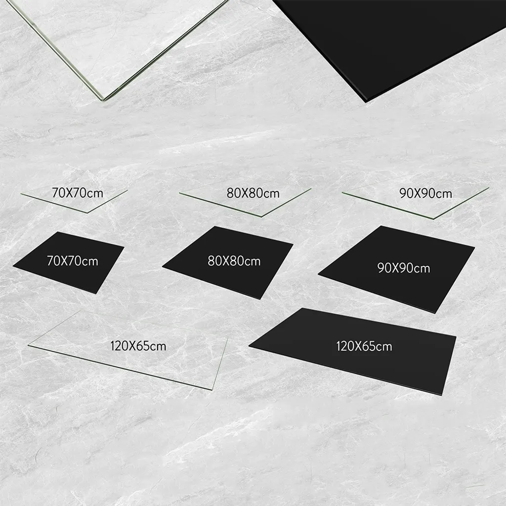 Verre de Sécurité ESG Noir 70x70cm - Plateau de Table Multi-usage - 6