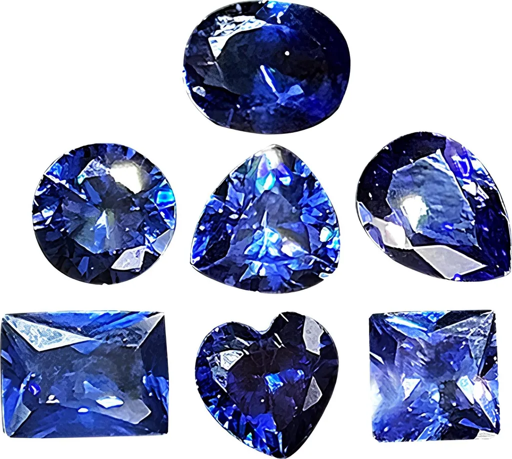 Set de 7 saphirs naturels pour création de bijoux et haute joaillerie