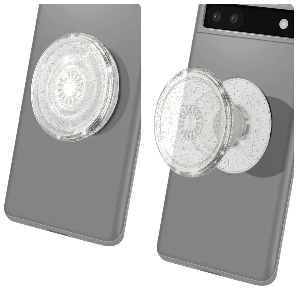 PopSockets PopGrip Clear Glitter Silver - Support de téléphone pailleté - 11