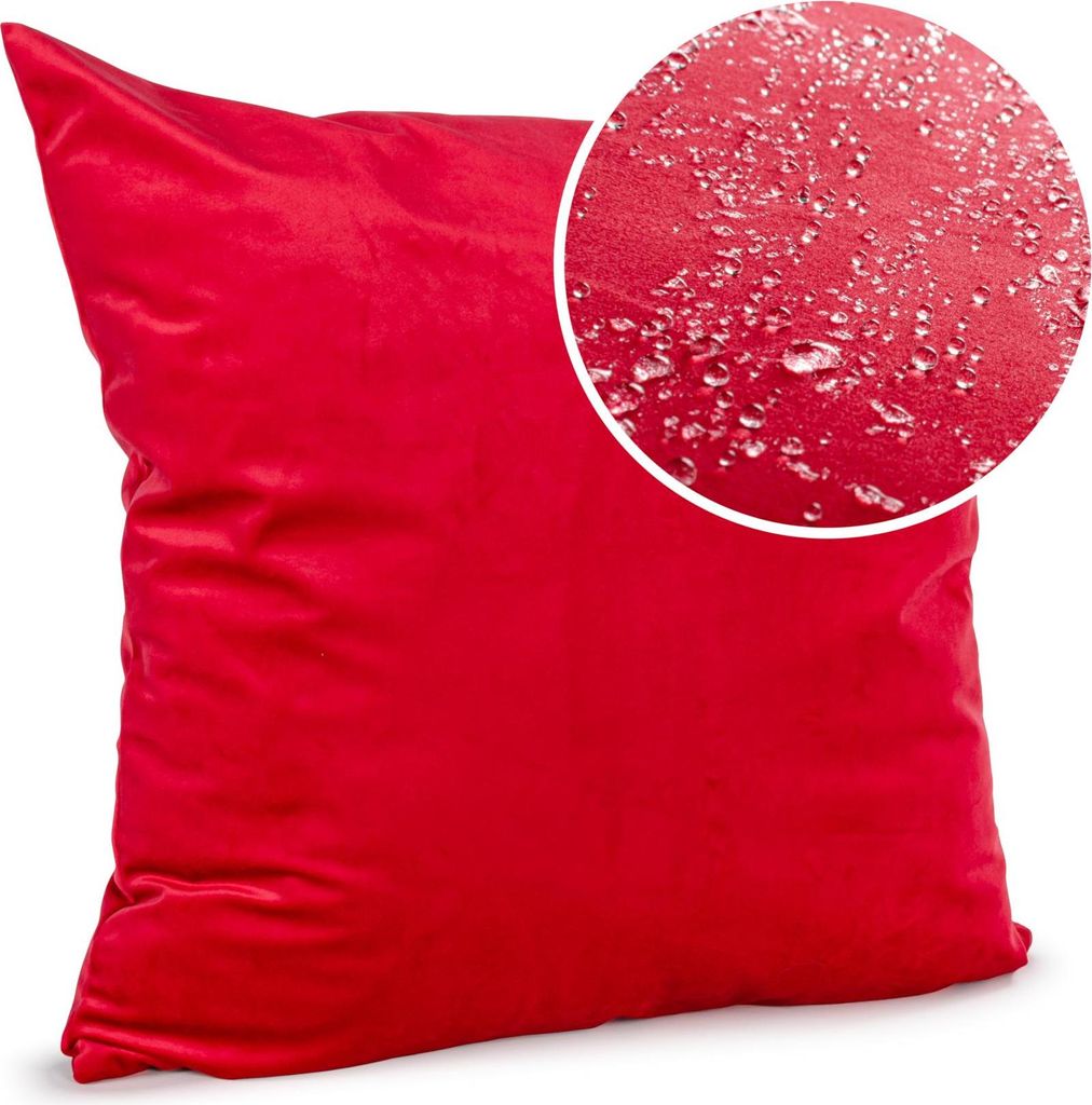Dekokissen Kissenhülle mit Reißverschluss Sofakissen 40x40cm mit Füllung Einfarbig Samt Uni Theaterrot
