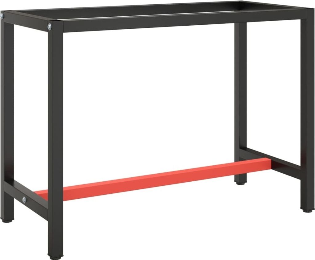 Werkbankgestell Mattschwarz und Mattrot 110x50x79 cm Metall