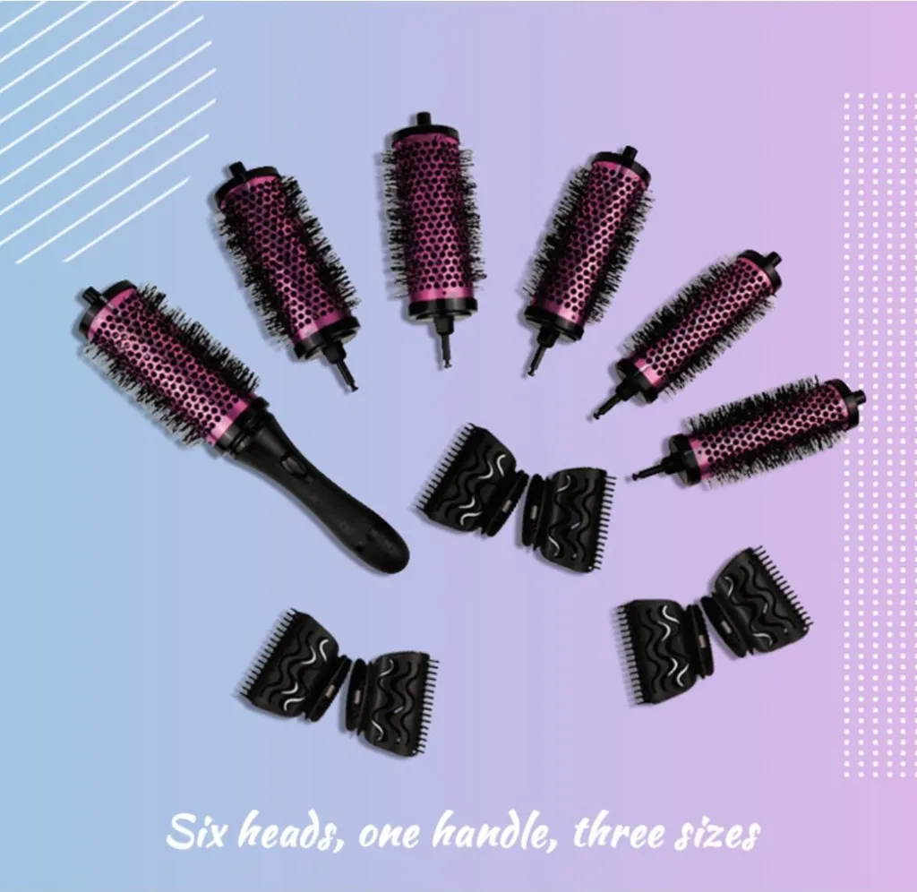 Set Spazzole Termiche Rosa INF: 6 Pezzi in Alluminio per Piega Perfetta - 2