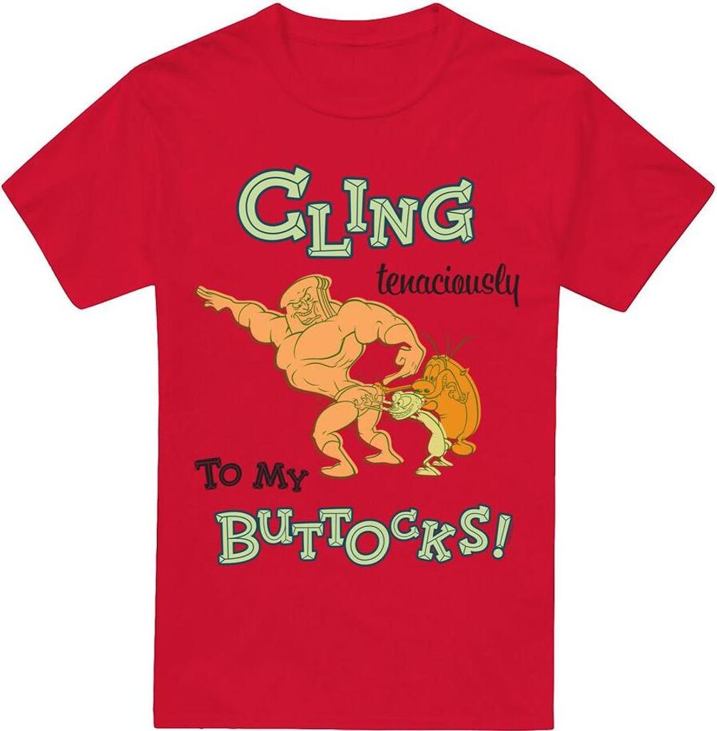 Ren & Stimpy - "Cling Tenaciously To My Buttocks" T-Shirt für Herren TV6517 (L) (Rot)