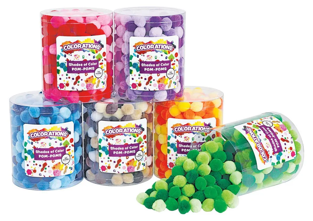 Assortiment de 1500 petits pompons ronds pour décoration et DIY enfants