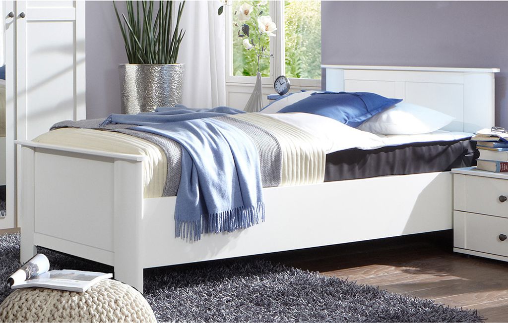 Bett 100x200cm, weiß, CROPANI-43