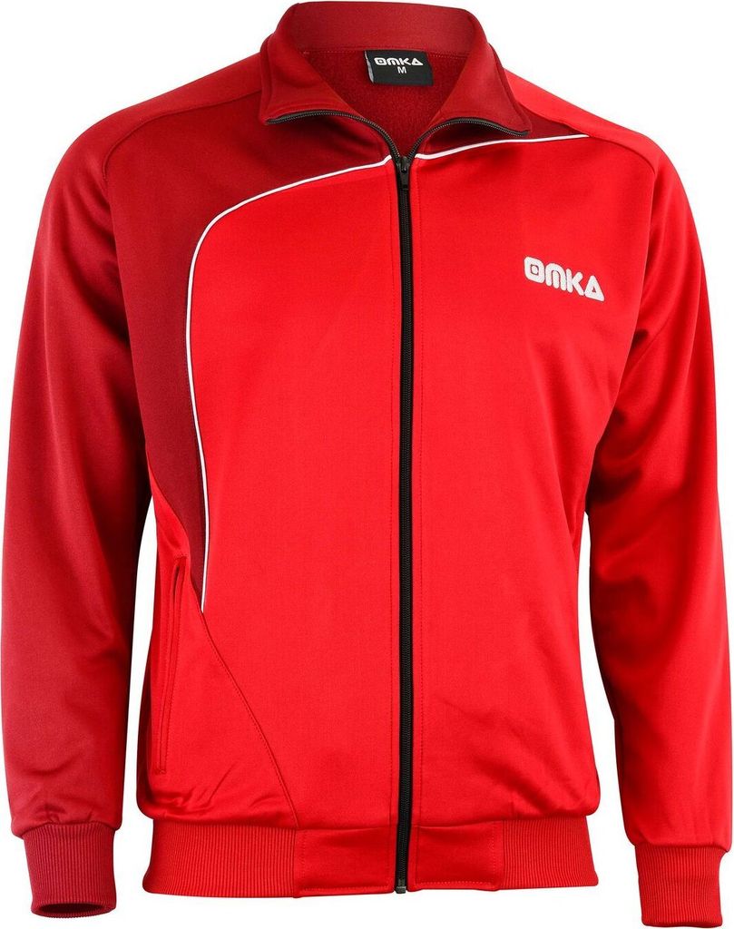Optima Herren Trainingsjacke Sportjacke Joggingjacke, Größe:L, Farbe:Weinrot/Rot