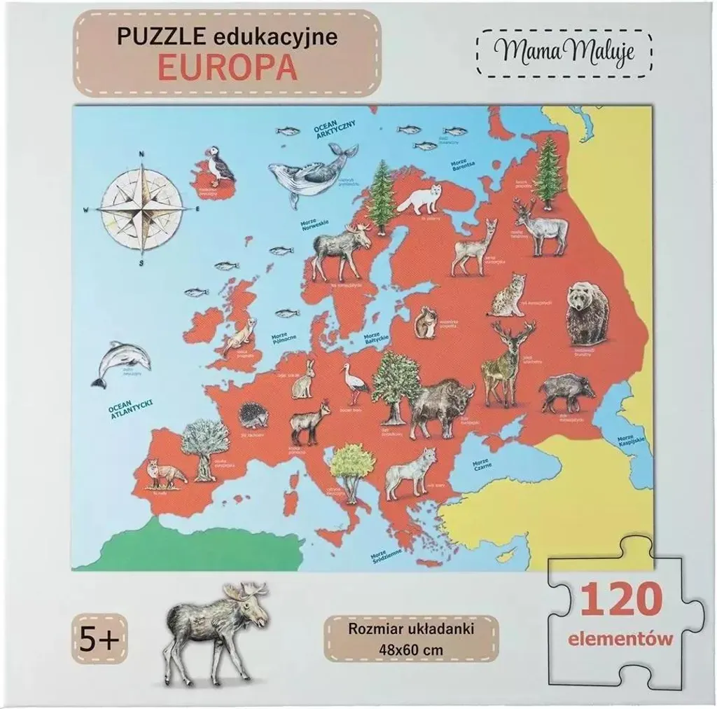Puzzle carte de l'Europe 120el, jeu éducatif pour enfant curieux et fan