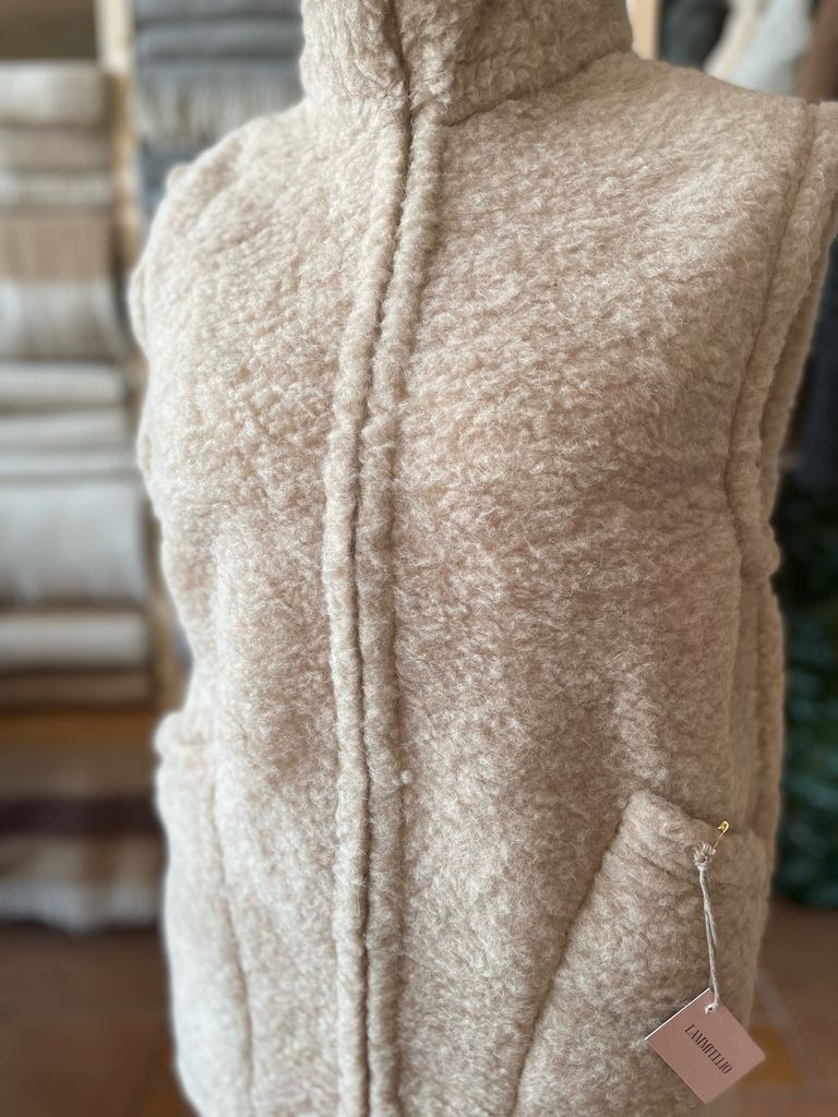 Emma & Noah Merino Teddy Weste Kinder - 100% Merinowolle, Mitwachsend, Kuschelweich