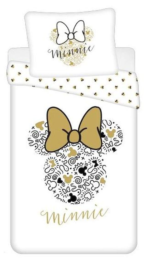 Dětské povlečení MINNIE GOLD bílé 70x90 + 140x200 Obrázek produktu 