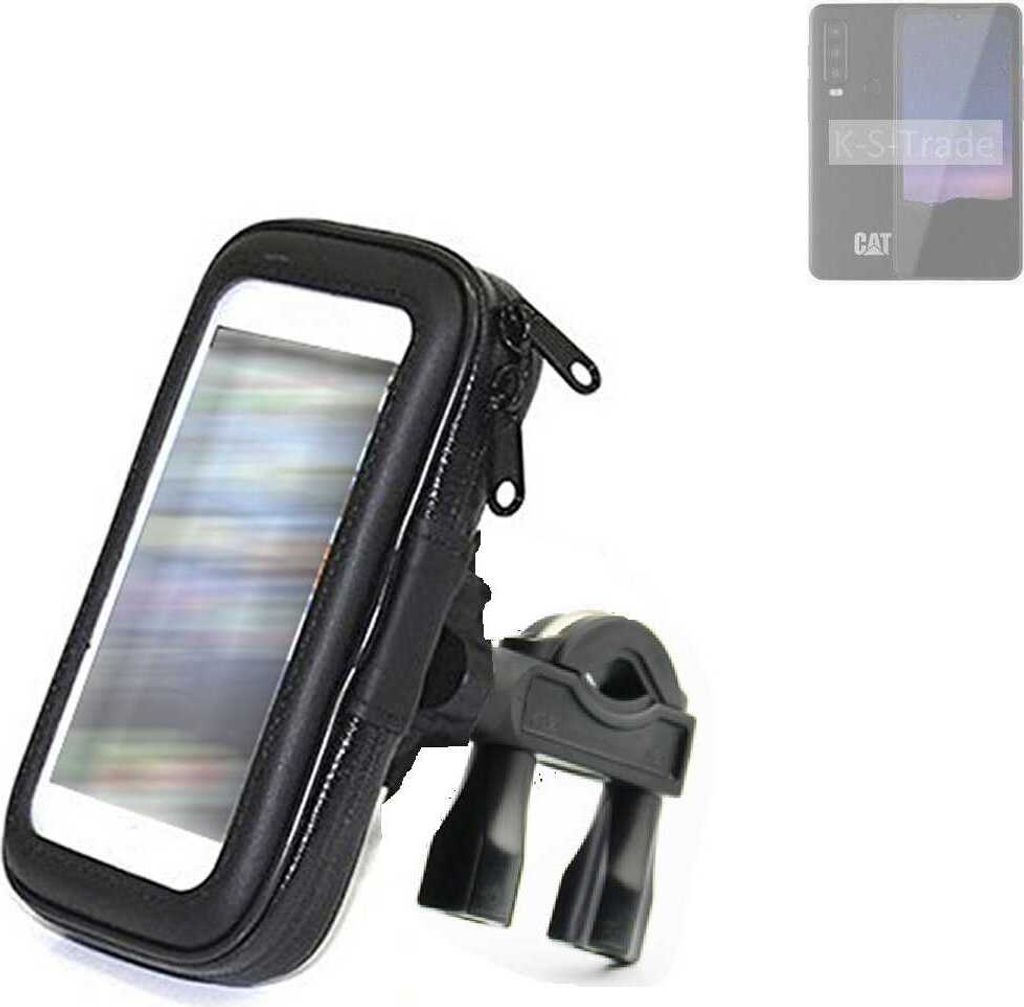 K-S-Trade Fahrrad-Halterung kompatibel mit Caterpillar Cat S75 Handy-Halterung Halter Lenkstange Fahrradhalterung Motorrad Bike Mount Wasserabweisend