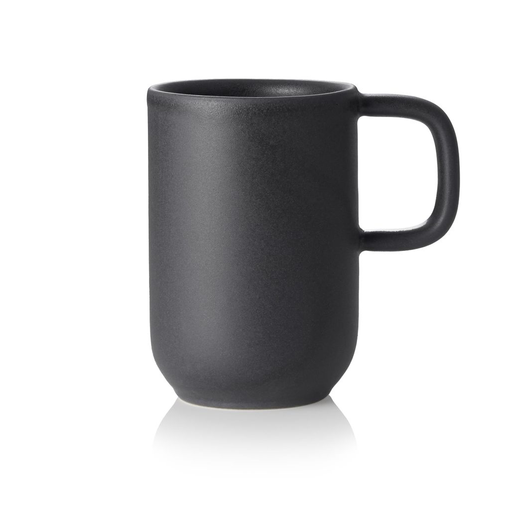 6x Becher Kaffeetasse 370 ml Steinzeug ROCKZZERO One Midnight schwarz matt