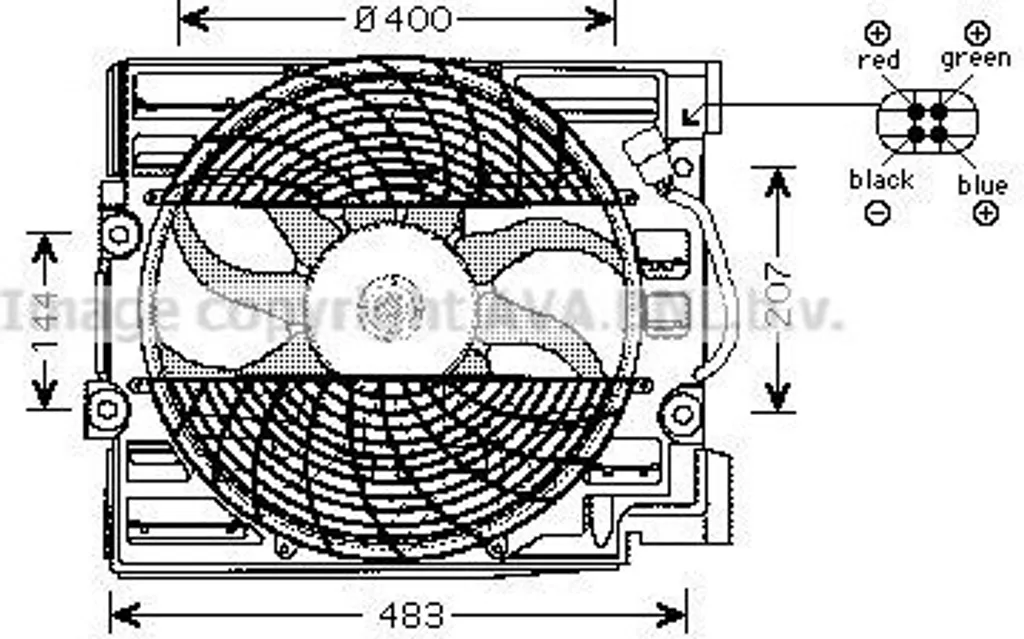 Ventilateur de radiateur robuste PRASCO BW7509 pour BMW E39 64548370993