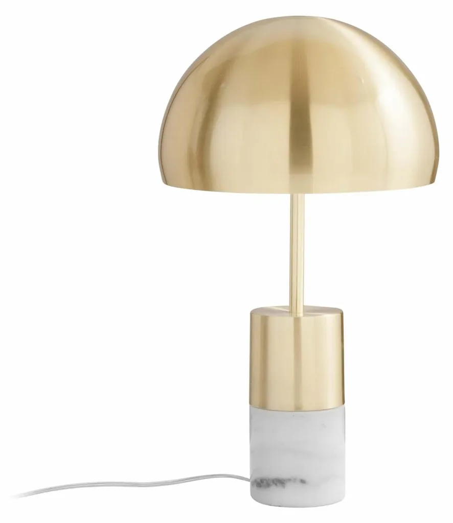 IGEA Lampe de Table en Métal Doré et Socle Effet Marbre Chic - Doré