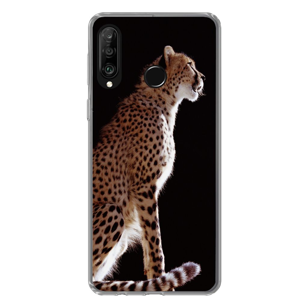 MuchoWow Handyhülle Schutzhülle Hülle für Huawei P30 Lite Gepard - Tiere - Licht Silikon Softcase Handy Hülle - Handyhülle